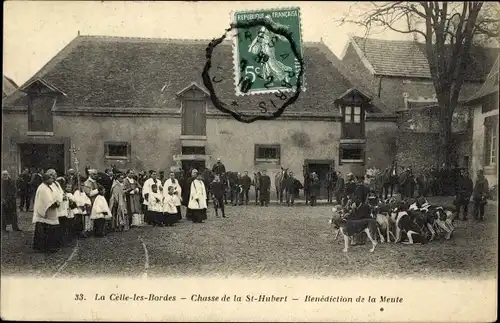Ak La Celle les Bordes Yvelines, Chasse de la St. Hubert, Benediction de la Meute