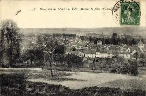 Ak Mantes Yvelines, Panorama de Mantes la Ville, Mantes la Jolie et Limay