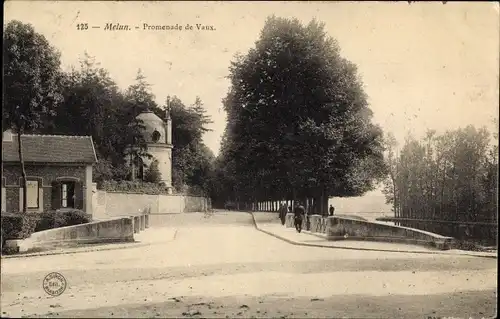 Ak Melun Seine et Marne, Promenade de Vaux