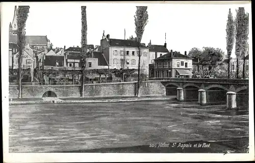 Ak Melun Seine et Marne, St. Aspais, Le Pont