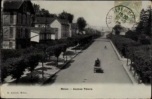 Ak Melun Seine et Marne, Avenue Thiers