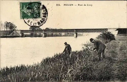 Ak Melun Seine et Marne, Pont de Livry