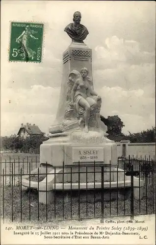 Ak Moret sur Loing Seine et Marne, Monument du Peintre A. Sisley