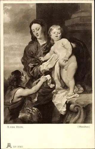 Künstler Ak Van Dyck, A., Madonna, Heilige