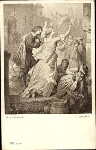 Künstler Ak Kaulbach, W. v. , Clärchen, Egmont, Goethe