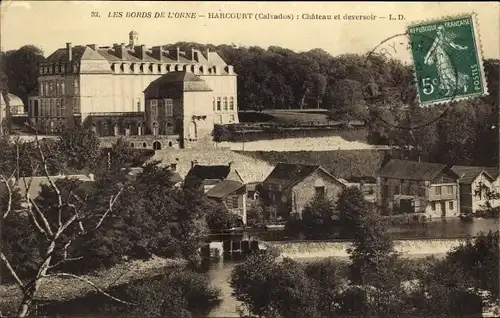 Ak Harcourt Calvados, Chateau, Deversoir
