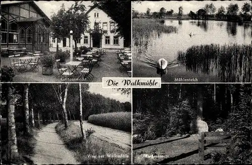 Ak Walkmühle Bremervörde in Niedersachsen, Walkmühle, Gartenansicht