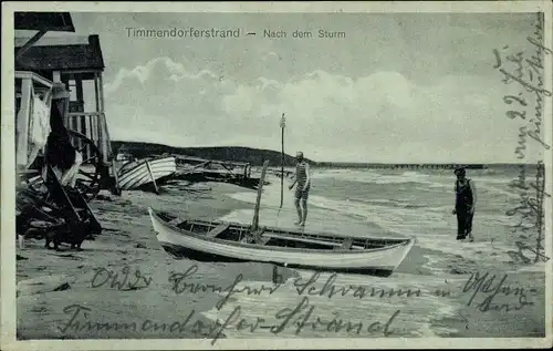 Ak Ostseebad Timmendorfer Strand, Strandpartie nach Sturm