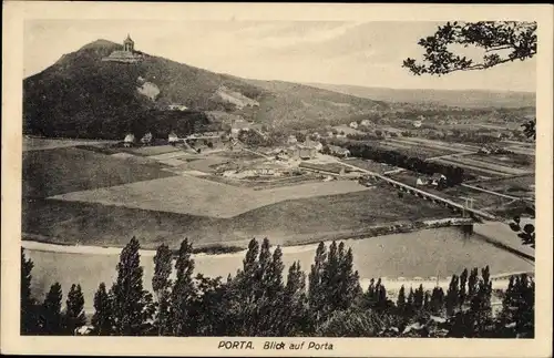 Ak Porta Westfalica an der Weser, Gesamtansicht