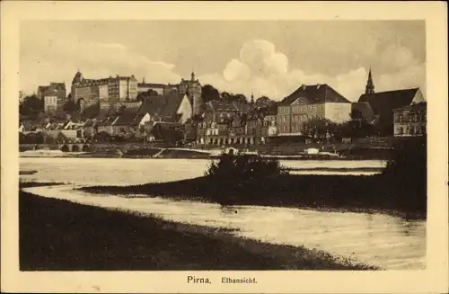 Ak Pirna an der Elbe, Elbansicht