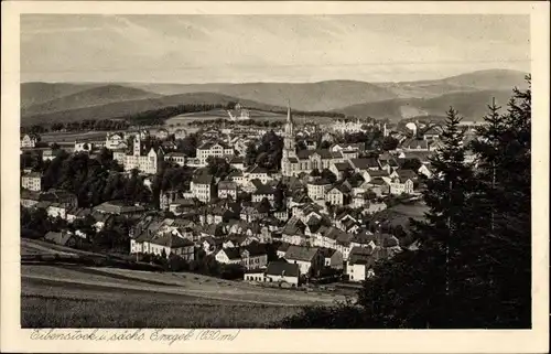 Ak Eibenstock im Erzgebirge Sachsen, Panorama von Ort und Umgebung, Kirche