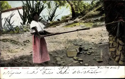 Ak Mexiko, Weaving, Weberin