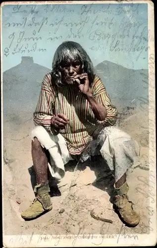 Ak Moki Indian Cigarette Smoker