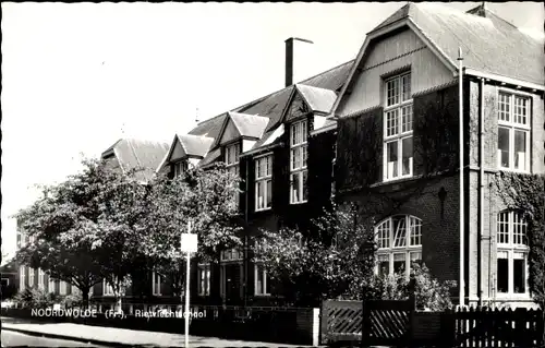 Ak Noordwolde Friesland Niederlande, Rijksriet Vlechtschool
