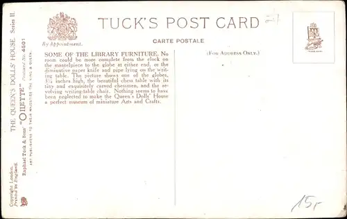 Ak The Queen's Doll's House, Library Furniture, Chess