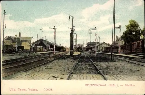 Ak Roosendaal Nordbrabant Niederlande, Bahnhof, Gleisseite