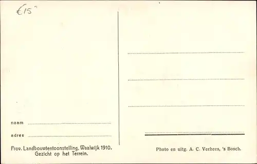 Ak Waalwijk Nordbrabant Niederlande, Prov. Landbouwtentoonstelling 1910