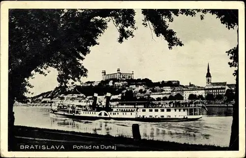 Ak Bratislava Pressburg Slowakei, Salondampfer auf der Donau