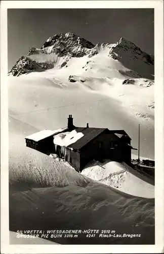 Ak Bielerhöhe Vorarlberg, Silvretta, Wiesbadener Hütte