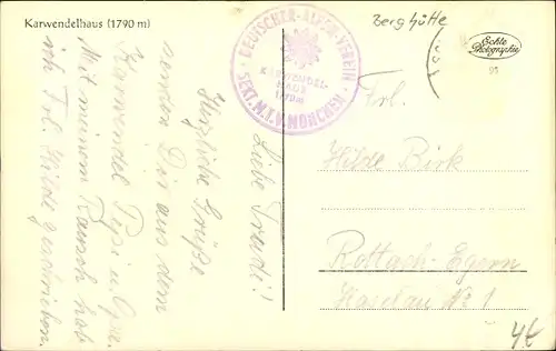 Ak Tirol in Österreich, Karwendelhaus