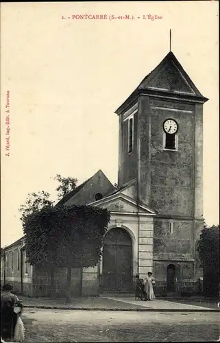 Ak Pontcarré Seine et Marne, L'Eglise