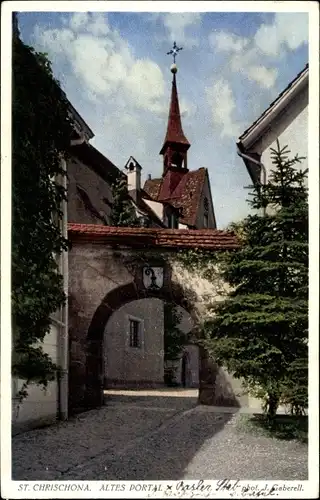 Ak Bettingen Kanton Basel Stadt, Berg Sankt Chrischona, Altes Portal