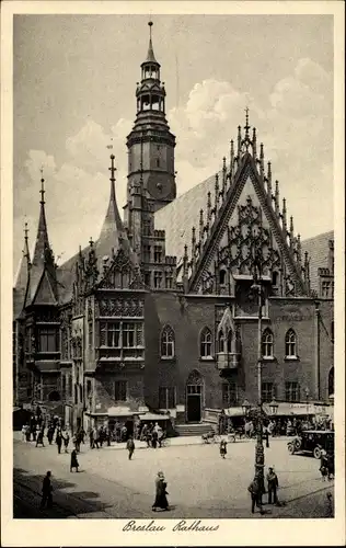 Ak Wrocław Breslau Schlesien, Rathaus