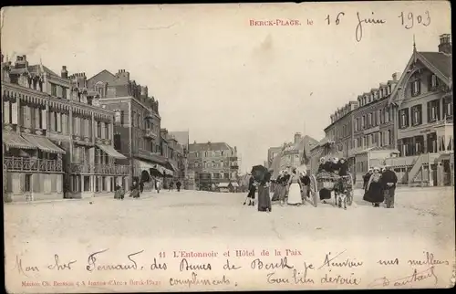 Ak Berck Plage Pas de Calais, L'Entonnoir, Hotel de la Paix