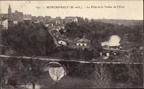 Ak Montrevault Maine et Loire, La Ville, La Vallee de l'Evre