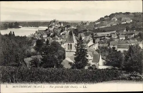 Ak Montsoreau Maine et Loire, Vue generale