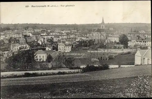 Ak Montrevault Maine et Loire, Vue generale