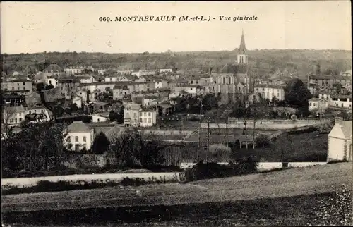 Ak Montrevault Maine et Loire, Vue generale