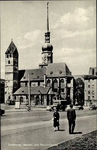 Ak Dortmund im Ruhrgebiet, Marien und Reinoldikirche