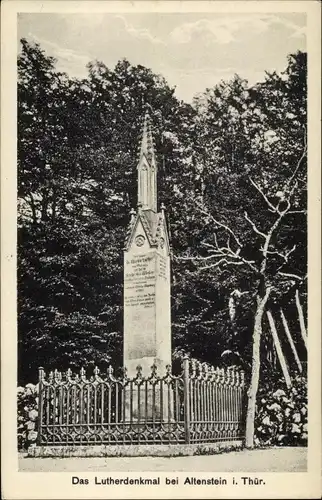 Ak Altenstein Bad Liebenstein Thüringen, Blick auf das Lutherdenkmal