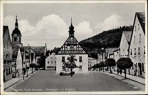 Ak Pegnitz in Oberfranken, Marktplatz, Rathaus