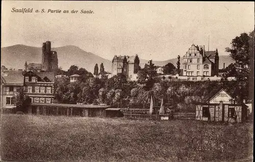 Ak Saalfeld an der Saale Thüringen, Partie an der Saale