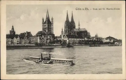 Ak Köln am Rhein, Dom, St. Martin Kirche