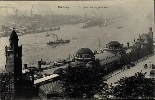 Ak Hamburg St Pauli, Landungsbrücke