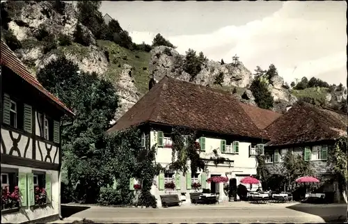 Ak Weismain in Oberfranken, Gasthof Forelle, Felsen