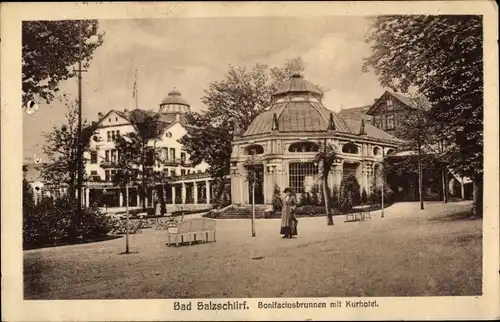 Ak Bad Salzschlirf in Hessen, Bonifaciusbrunnen, Kurhotel