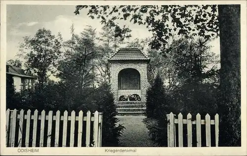 Ak Odisheim Niedersachsen,  Kriegerdenkmal