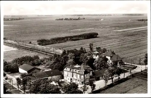 Ak Höftgrube Wingst in Niedersachsen, Fliegeraufnahme, Villa