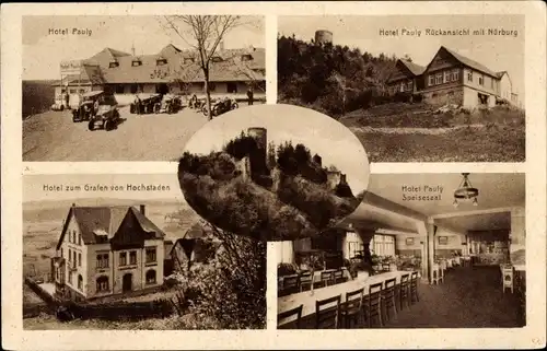 Ak Nürburg in der Eifel, Hotel Pauly und Hotel zum Grafen von Hochstaden, Innenansicht