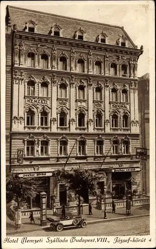 Ak Budapest Ungarn, Hotel Nemzeti, Jozsef körut 4