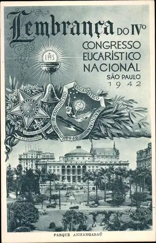 Ak São Paulo Brasilien, Congresso Eucaristico Nacional 1942, Parque Anhangabau
