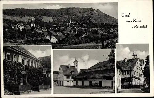 Ak Korb im Remstal, Gasthaus und Metzgerei zum Rößle, Kirche