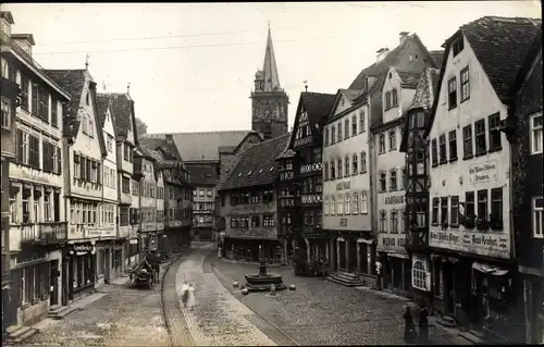 Foto Ak Wertheim im Main Tauber Kreis, Blick auf die Straße, Kaufhaus, Kirche, Apotheke