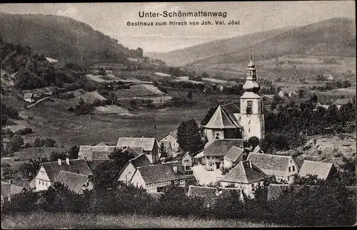 Ak Unter Schönmattenwag Wald Michelbach im Odenwald Hessen, Blick auf den Ort