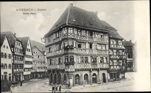 Ak Mosbach am Odenwald, Palms Haus, Fachwerkhäuser