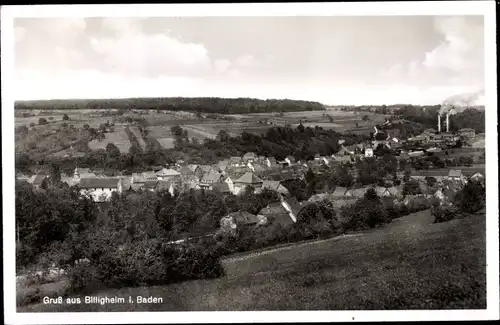 Ak Billigheim in Baden, Panorama der Ortschaft